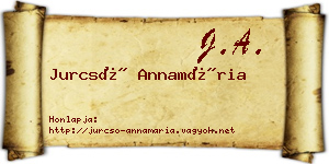 Jurcsó Annamária névjegykártya